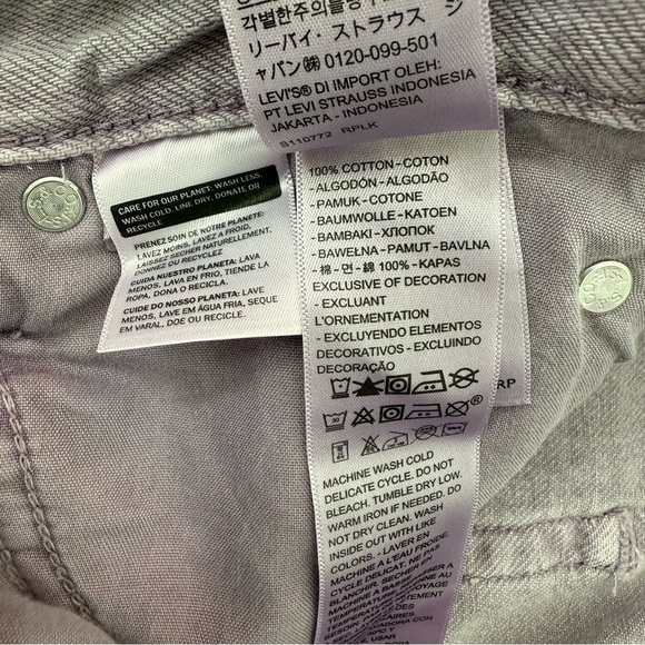 Women's Levi's Purple '94 Baggy Mid-Rise Straight Leg Jeans 100% Cotton 24 x 31 - Picture 15 of 16